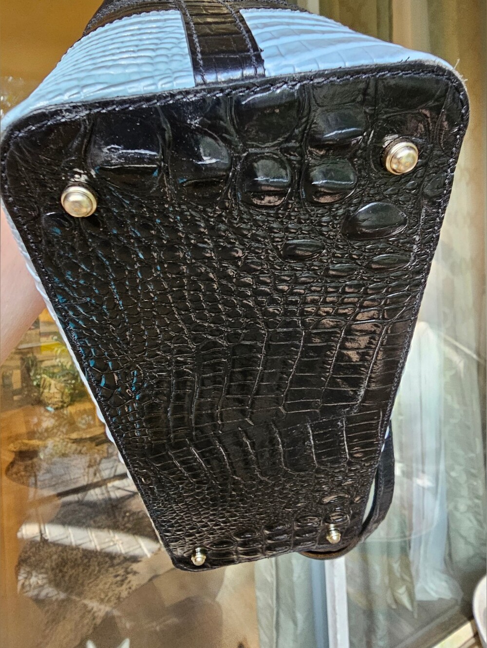 Rare Brahmin Large Duxbury Satchel | Luxe Mixed Texture Embossed Leather - Picture 7 of 11